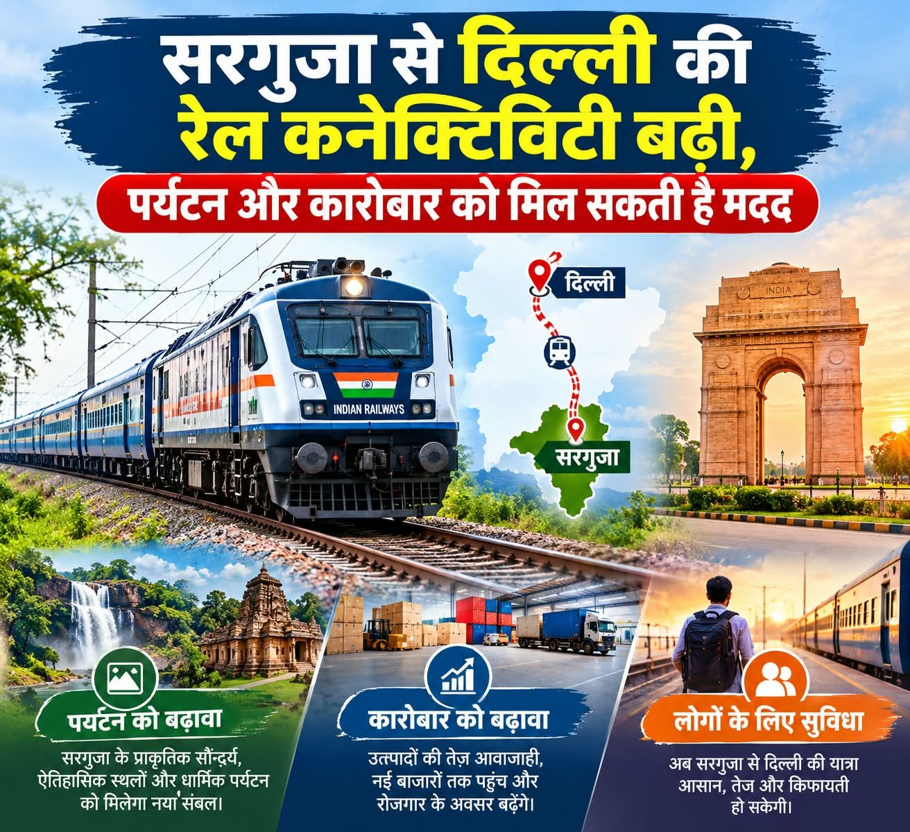 अंबिकापुर से दिल्ली तक रेल संपर्क मजबूत, सरगुजा के यात्रियों को मिलेगा अतिरिक्त विकल्प